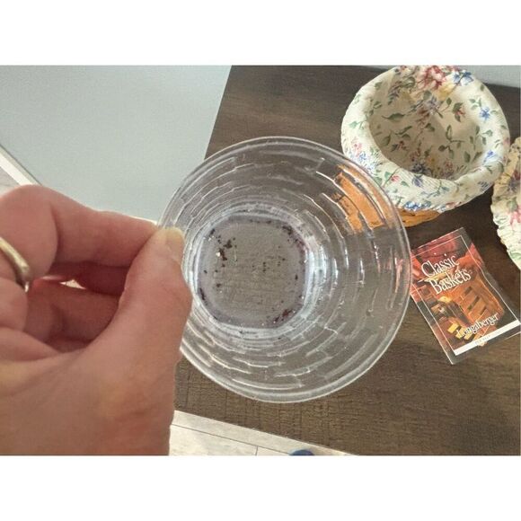 Longaberger set of 2 small baskets with floral fabric lining - Picture 4 of 9